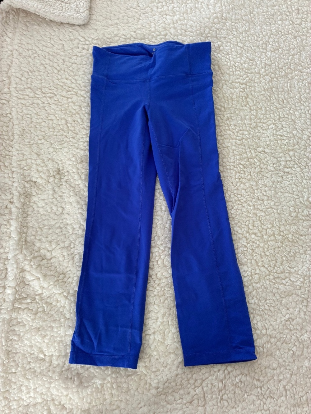 Athleta Bright Blue Straight Leg Leggings Size S High Waist Athleisure Pants